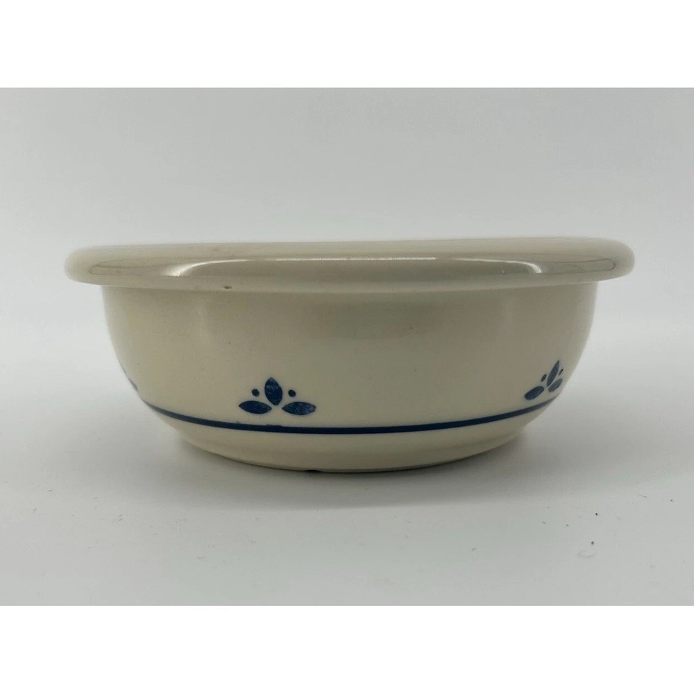 Roseville Ohio Pottery Beige Blue Flowers Friendship Soup/Cereal Bowl